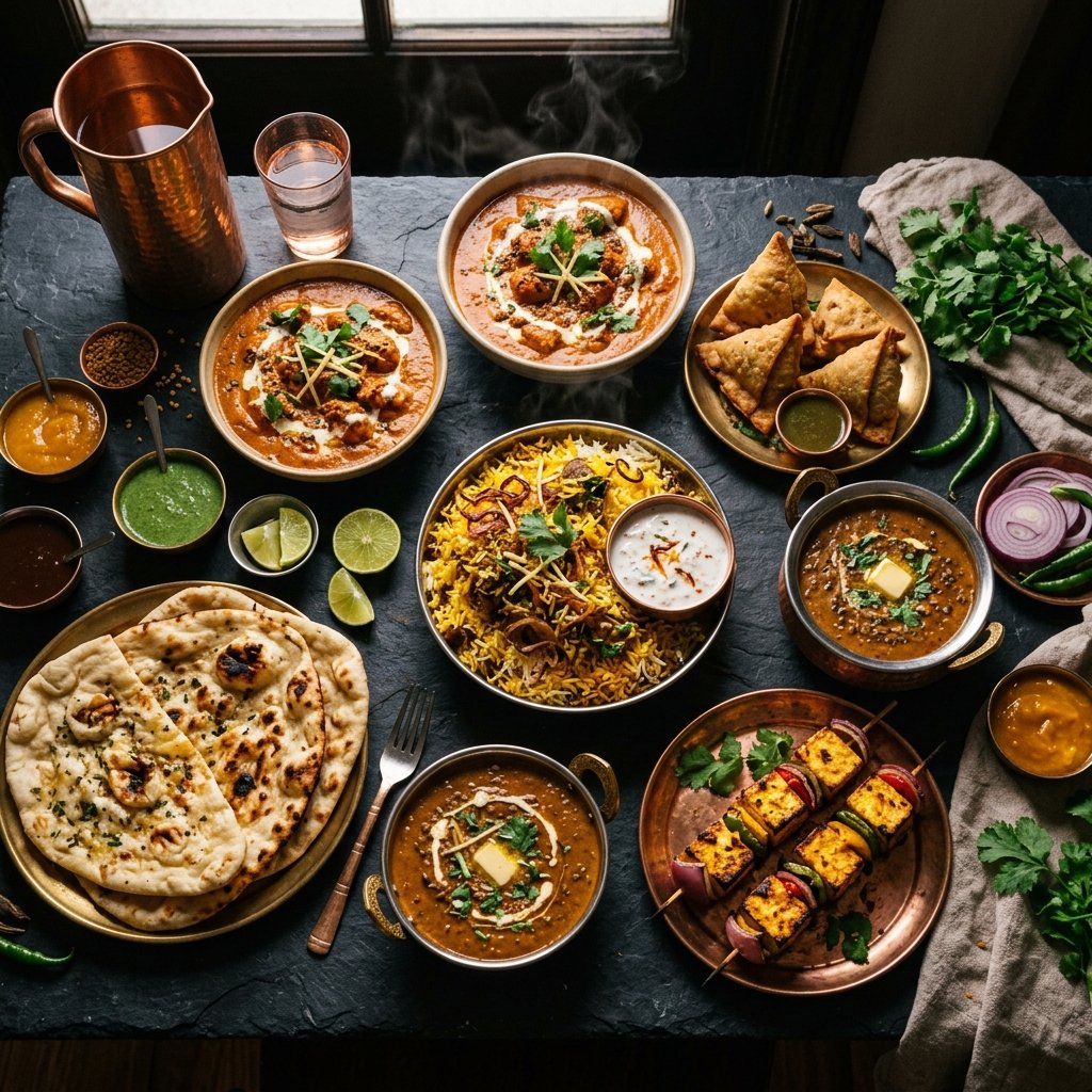 Indian food spread